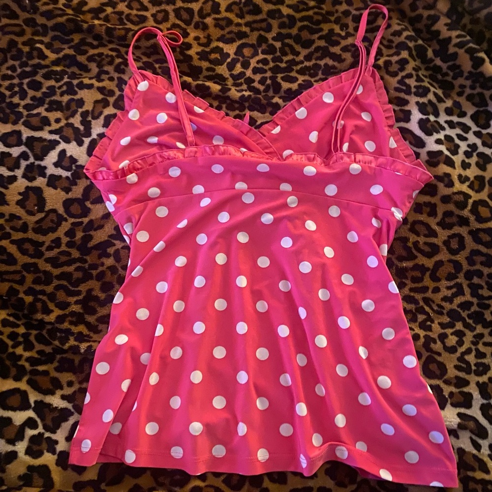 Cute Pink Polka Dot Tankini top 💕